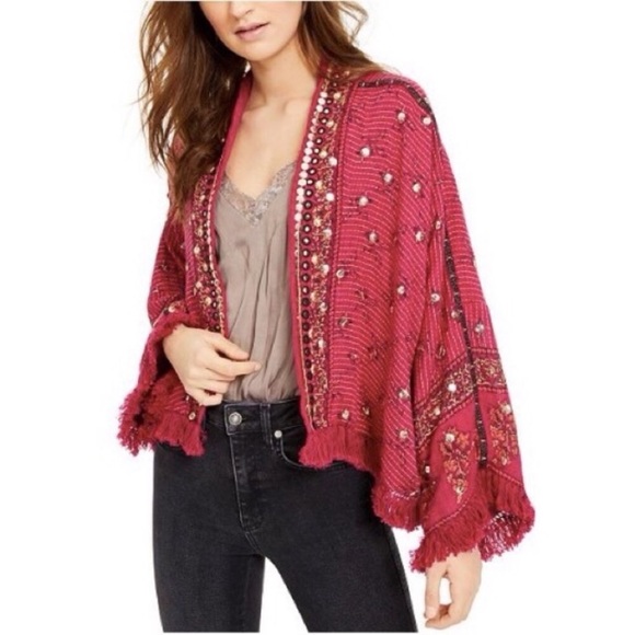 Free People Jackets & Blazers - Free People Rays Of Light Jacket // Raspberry